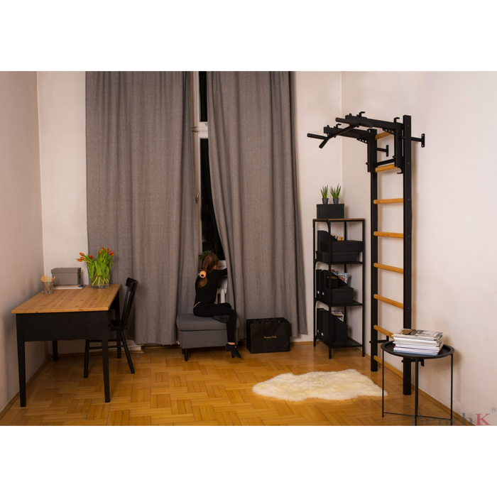 BenchK 233 Wall Bars Swedish Ladder with Bench and Pull Up Bar