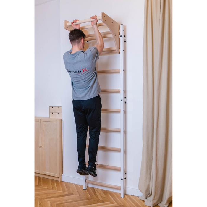 BenchK 711 Wall Bars Swedish Ladder with Wooden Pull Up bar