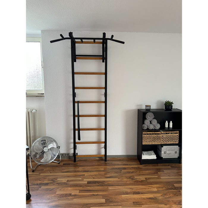 BenchK 731 Wall Bars Swedish Ladder with Steel Pull Up Bar