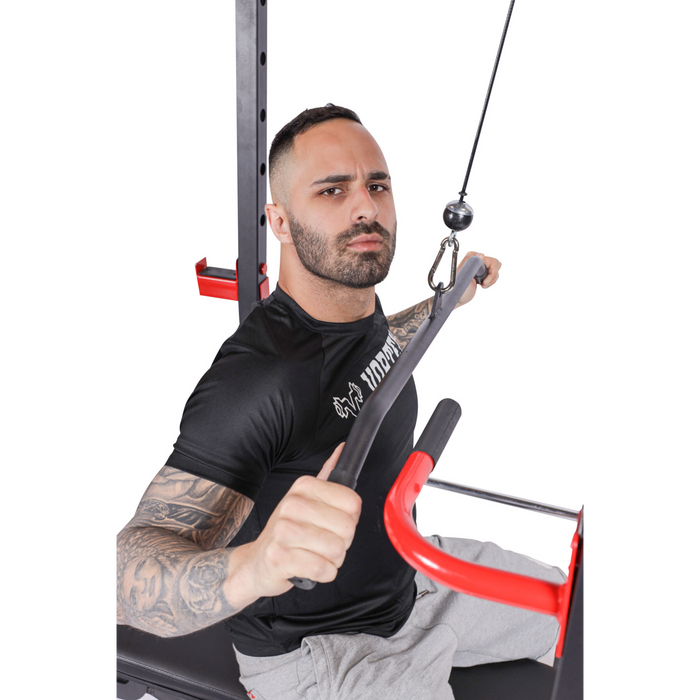 Vortex Strength Squat Cage LAT Pulldown Red and Black RBVX10